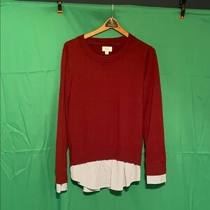 CAbi Burgundy Layered Blouse